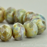 Rondelle (9x6mm) Grey Mix Opaque Transparent with Picasso