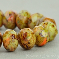 Rondelle (9x6mm) Mint Orange Mix Opaque with PIcasso Fullcoat