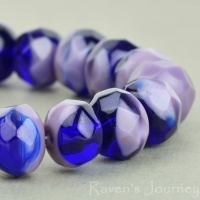Rondelle (9x6mm) Cobalt Purple Mix Opaque Transparent