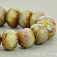 Rondelle (9x6mm) Mint Purple Mix Opaque with Picasso-osx