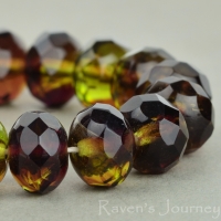 Rondelle (9x6mm) Purple Olivine Mix Transparent