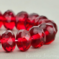 Rondelle (9x6mm) Cranberry Transparent