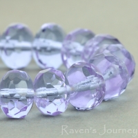 Rondelle (9x6mm) Lavender Fuchsia Mix Transparent