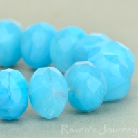 Rondelle (9x6mm) Blue Crystal Mix Opaque Transparent