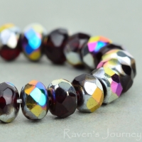 Rondelle (5x3mm) Garnet Red Transparent with Vitrail Finish-osx