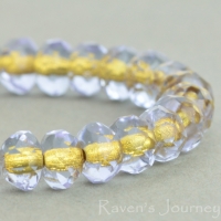 Rondelle (5x3mm) Light Fuchsia Transparent with 14k Gold Lined-osx