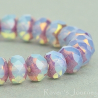 Rondelle (5x3mm) Blue (Light) Opaline with Purple Bronze Finish-osx