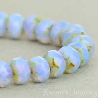 Rondelle (5x3mm) Sapphire Opaline with Picasso