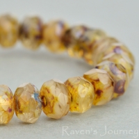 Rondelle (5x3mm) Crystal Ivory Mix Opaque Transparent with Picasso-osx