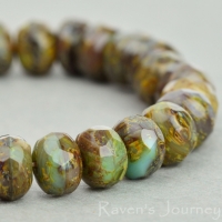 Rondelle (5x3mm) Gaspiate Opaque and Turquoise Opaque Mix with Picasso Fullcoat-osx