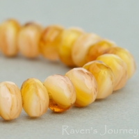 Rondelle (5x3mm) Amber Transparent and Pink Opaque Mix-osx
