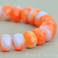 Rondelle (5x3mm) Orange Opaque, Orange Transparent, and Sapphire Opaque Mix-osx