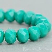 Rondelle (7x5mm) Turquoise Green Opaque