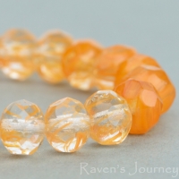 Rondelle (7x5mm) Orange Crystal Mix Opaque Transparent