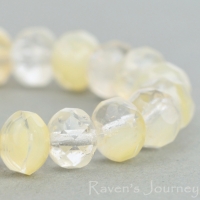 Rondelle (7x5mm) Ivory Crystal Mix Opaque Transparent