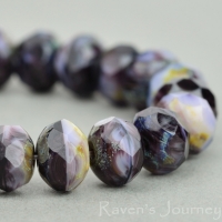 Rondelle (7x5mm) Jet Purple Mix Opaque with Picasso