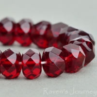 Rondelle (7x5mm) Ruby Red Transparent