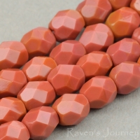 Round Faceted (4mm) Rust Opaque-osx
