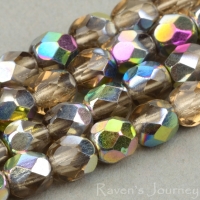 Round Faceted (4mm) Topaz Transparent with Vitrail