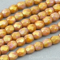 Round Faceted (3mm) Goldstone Finish