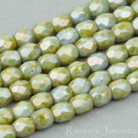 Round Faceted (3mm) Greenstone Finish