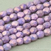 Round Faceted (3mm) Purple Opaque with Luster 2