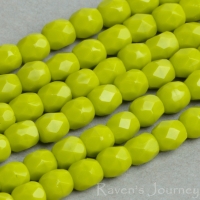 Round Faceted (3mm) Gaspeite Green Opaque-osx
