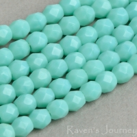 Round Faceted (3mm) Turquoise Opaque