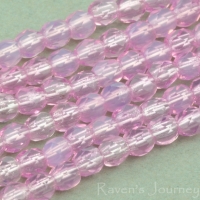 Round Faceted (3mm) Pink Opaline 2