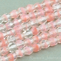 Round Faceted (3mm) Pink Crystal Mix Transparent Opaque 2