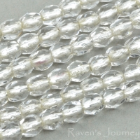 Round Faceted (3mm) Crystal Transparent with Silver Lining-osx
