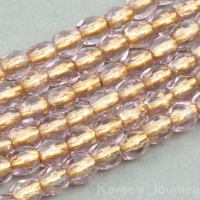Round Faceted (3mm) Amethyst Transparent with Bronze Lining-osx