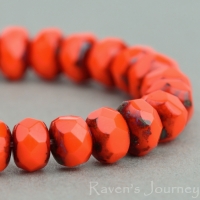 Rondelle (5x3mm) Orange Opaque with Picasso Finish