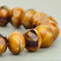 Rondelle (9x6mm) Red Ivory Mix Opaque