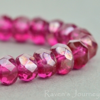 Rondelle (5x3mm) Fuchsia with Luster