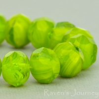 Rondelle (9x6mm) Olivine Gaspeite Mix Transparent Opaque