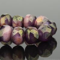 Rondelle (5x3mm) Tanzanite Purple and Pink Mix with Golden Luster