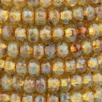 Gem Cut Microspacer (3x2mm) Crystal with Picasso Finish