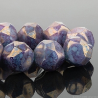 Baroque Central Cut (9mm) Sapphire Blue Silk with Purple Marbled Bronze Finish