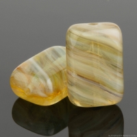 Rectangle (12x8mm) Agate and Sage Green Transparent Mix
