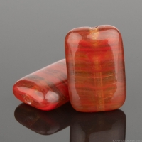 Rectangle (12x8mm) Topaz and Red Transparent Mix