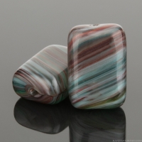 Rectangle (12x8mm) Amethyst Purple and Emerald Green Opaque Mix