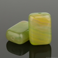 Rectangle (12x8mm) Spring Green and Yellow Opaline Mix