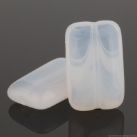 Rectangle (16x10mm) White Opaline