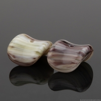 Nesting Beads (13x8) Moss Green and Purple Opaque Mix