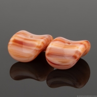 Nesting Beads (13x8) Red and Orange "Spiny Oyster" Opaque Mix