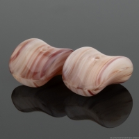 Nesting Beads (13x8) Red and Cream White Opaque Mix