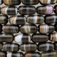 Barrel (11x6) Charcoal Grey, White, and Slate Blue Opaque Mix with a Hint of Pink