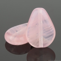 Flat Teardrop (13x10mm) Pink Opaline and Crystal Mix