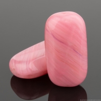 Large Rectangle with a Twist (18x10mm) Pink and Purple Opaline Swirl Mix